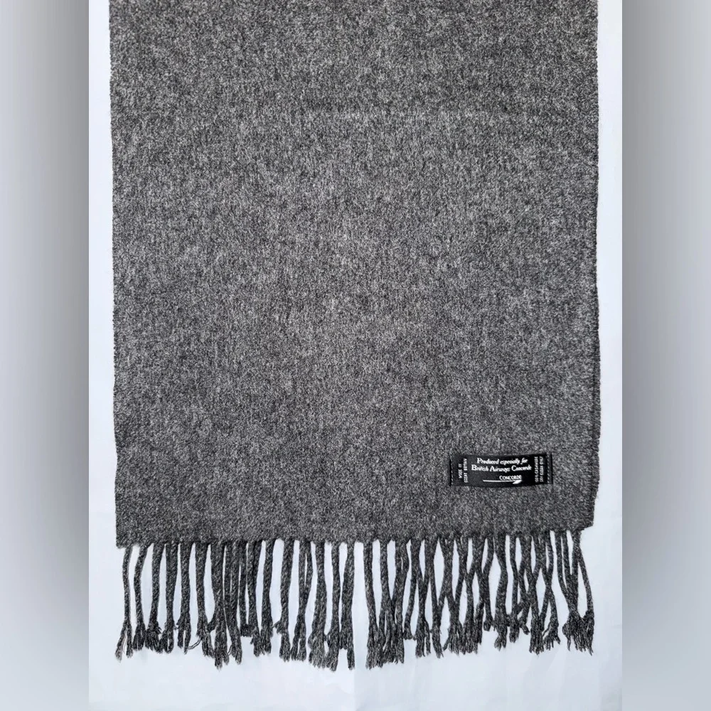 Vintage BRITISH AIRWAYS CONCORDE SCARVES CASHMERE GREY